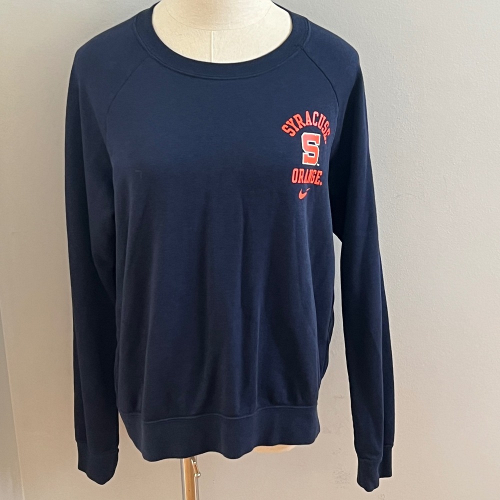 Nike Syracuse Orange Sweatshirt Womens Medium Navy Blue Crewneck Pullover Raglan
